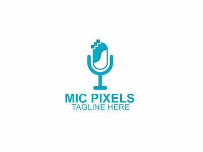 Mic Pixels Logo animasi antik aplikasi desain ikon ilustrasi logo logo minimalis logo vintage merek minimalis tipografi ui ux vektor web