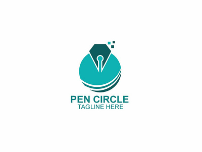 Pen Circle Logo animasi antik aplikasi desain ikon ilustrasi logo logo minimalis logo vintage merek minimalis tipografi ui ux vektor web