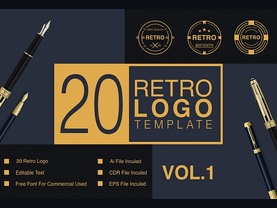 Retro Logo Template Vol.1 antik desain logo logo minimalis logo vintage vektor