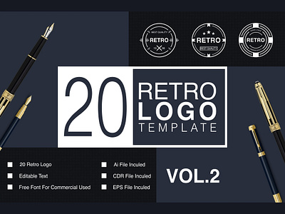 Retro Logo Template VOL.2 antik desain ikon logo logo minimalis logo vintage merek minimalis vektor