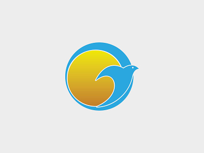 Sun Brid Logo Template animasi aplikasi bird desain ikon logo logo minimalis merek minimalis sun ui vektor web
