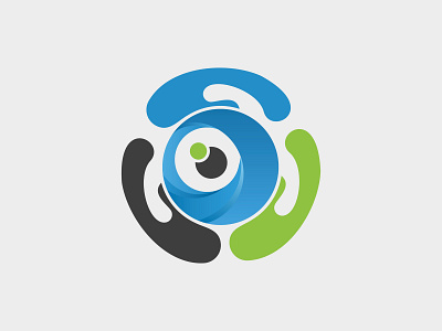 Eye Logo Template animasi aplikasi datar desain design eye hand ikon ilustrasi logo logo minimalis merek minimalis vektor web