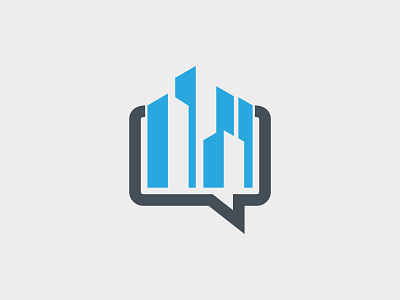City Chat Logo Template aplikasi building chat city desain ikon ilustrasi logo logo minimalis merek minimalis ui vektor web