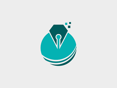 Pen Circle Logo Design Template aplikasi circle desain ikon ilustrasi logo logo minimalis merek minimalis pen tool ui vektor web
