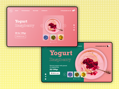 First screen - training design firstscreen food minimal raspberry style ui ux web website