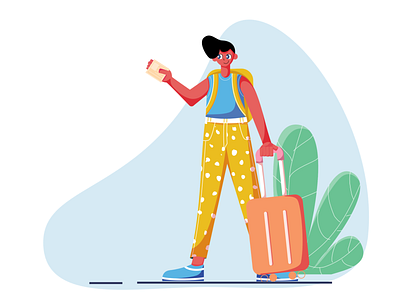 Finally out to travel! 2d affinitydesigner boy character colors design destination digitalart flat illustration illustrator travel vector