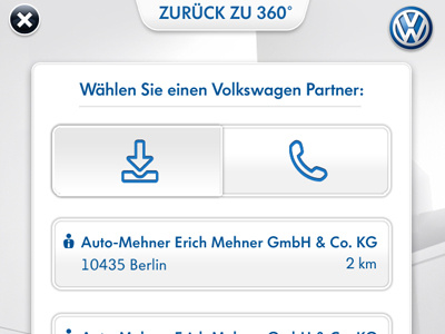 Volkswagen Up! Download or call, on press. blue button download iad icon icons interactive iphone phone silver up up! volkswagen white