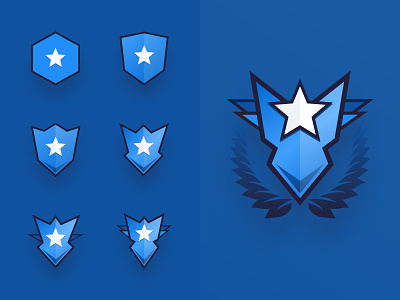 Game Progression Badges abstract app badge blue clean colour custom debut design flat game icon investing mobile product simple sketch ui ux vector