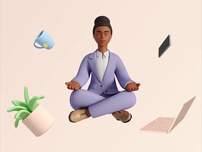 3D meditation 3d 3d art business design illustration meditation