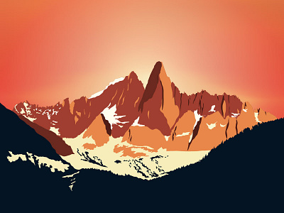 Aiguille du Dru aiguille du dru alps marmotamaps mountain sunset vector