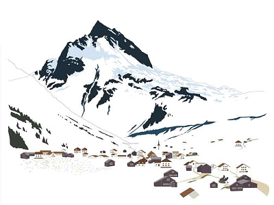 Ballunspitze alps austria ballunspitze galtür illustration marmotamaps mountain tyrol vector