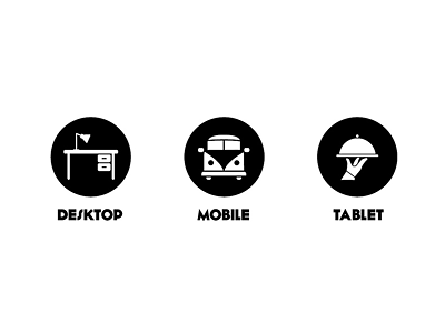 3 ways to receive internet circle desktop icons illustration mobile tablet