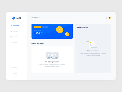Empty state dashboard 2d app app design blue daily 100 challenge dailyui design illustration minimal payment purchase typography ui ux vector website