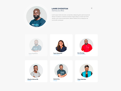 Team Layout Design team page typography ui ux