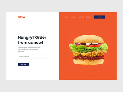 Viva Web - Demo (version 1) burger delivery delivery app food landing page orange search slider design web webdesign website website design