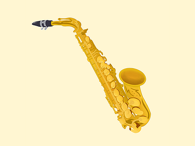 Saxophone Spot Illustration design drawing illustration instrument lettering saxophone typography