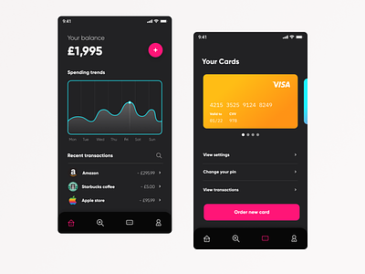 Mobile Banking app design flat minimal ui ux web