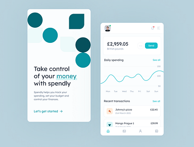 Banking mobile concept app design minimal ui