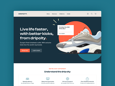 Sneaker store e-com concept flat ui web