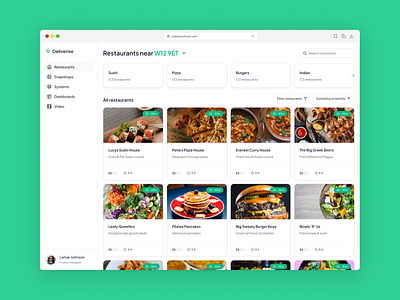 Food delivery web app concept