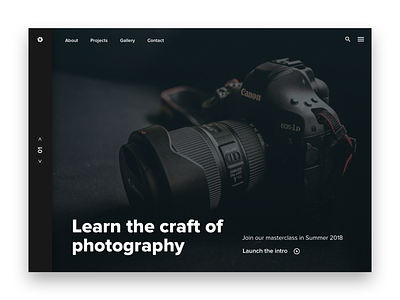 Photography Home Page Exploration ui ux web