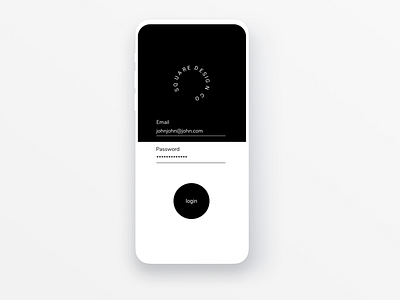 Minimal Login 2 color black design login minimal mobile app ui