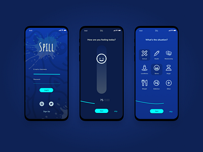 Spill 2 color login mobile survey ui