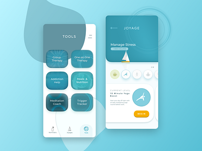Joyage Concept 2 color blue gamification minimal mobile mobile app mobile ui wellness