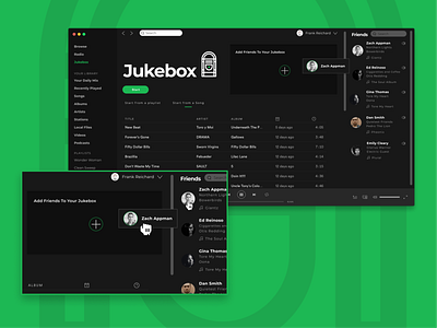 Spotify Jukebox Concept black concept desktop green redesign user interface