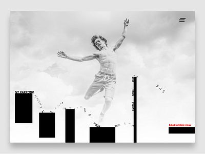 NY Parkour Academy black black white conversion dance grey landing page landing pages minimal text typography website website design