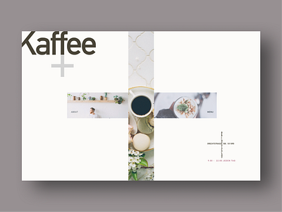 Kaffee+ 2 color branding coffee desktop grey kaffee landing page minimal pink typography