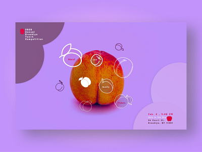 Brooklyn Twerk Competition 2020 branding desktop hero image landing page landing page ui pink purple