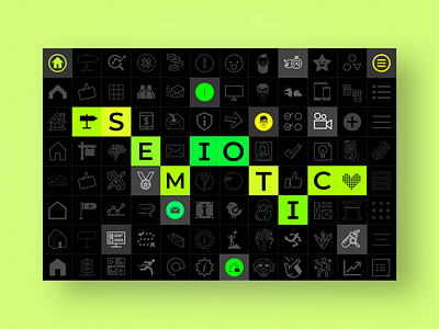 Semiotic.io landing page 2 color branding desktop design green grid interactive landing page modular portfolio web design