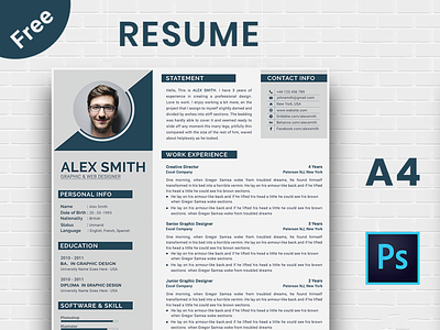 Free Resume Template a4 cerative resume clean clean resume cover letter curriculum vitae cv design free cv free resume job cv minimal minimal resume modern modern cv modern resume professional resume resume resume builder resume design
