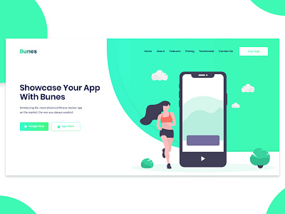 Hero Area For App Landing Page