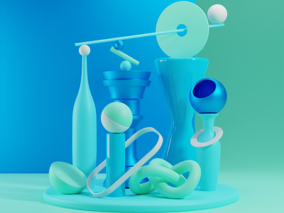Aqua 3d 3d artist 3dart 3dmodel abstract blender cgi design digitalart shapes tarka