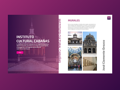Instituto cultural cabañas home - conceptual design gradient ui ux web website