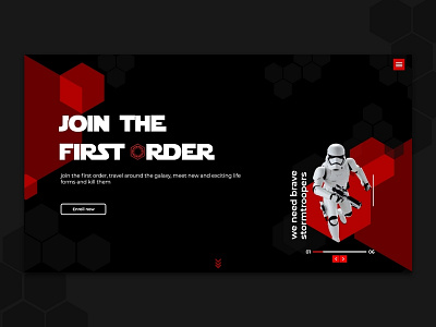 Join the first order adobe xd landing page starwars ui web website