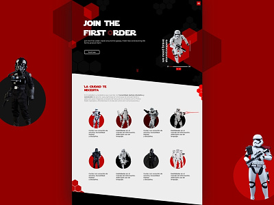 Join the first order landing page starwars web web deisgn website