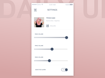 Settings app design ui ux web