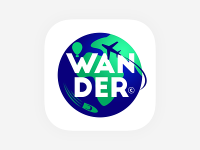 Wander App Icon Design android app app icon design iphone app wander