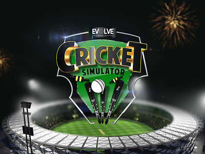 Cricket Simulator VR Game Logo 3d cricket logo vr game