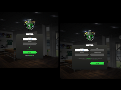 Login / Sign Up - Cricket Simulator VR Game 3d cricket ui ux vr game