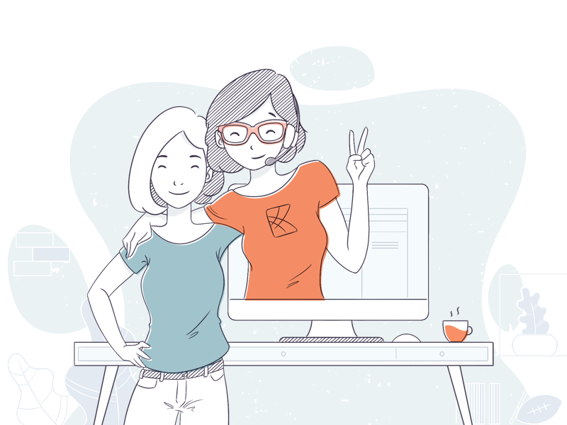 Effortless Customer Service customer service new girls landing illustration kayako home helpdesk enterprise