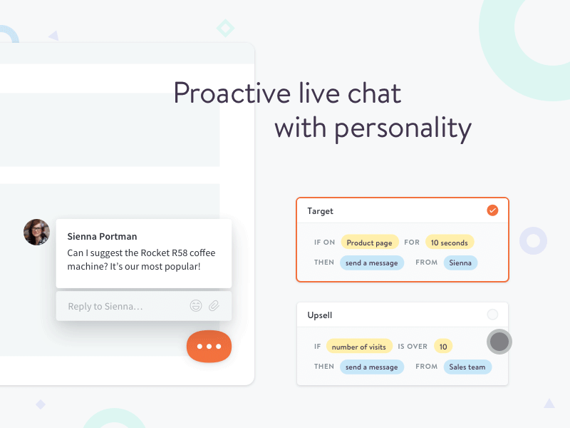 Proactive live chat with personality kayako kayako messenger live chat messenger proactive product target upsell