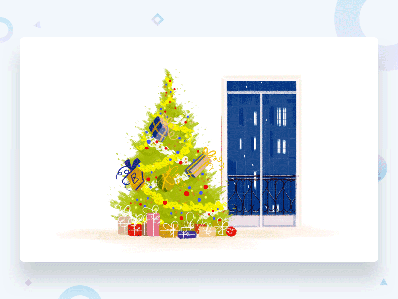 Happy holidays animation christmas happy holidays illustration kayako new year snow tree window wishes xmas