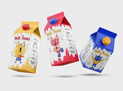 Character design for milkshakes "Fruit animals" characterdesign childrens illustration design digital illustration graphic design illustration illustration art illustrator milkshake package design packaging design product design