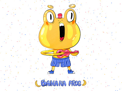 Banana frog branding bright color character design childrens book design digital illustration illustration illustrator package design product design