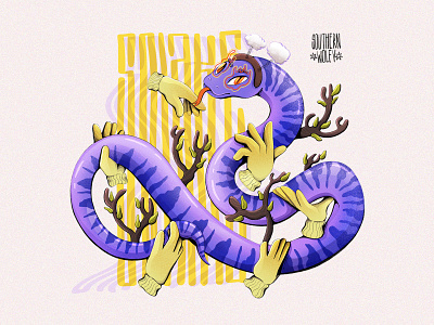Snake and hands bright color character design design digital illustration illustration illustration art illustrator procreate