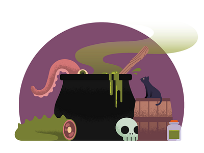 Have A Bite cauldron halloween illustration witchesbrew